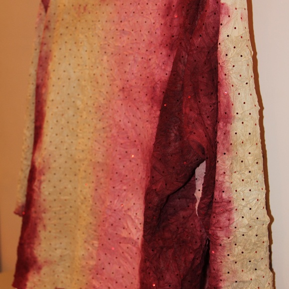 Only Nine Woman Sequin Shirt Cream & Rose Lined 3X - Picture 7 of 8